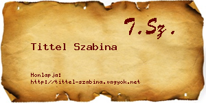 Tittel Szabina névjegykártya